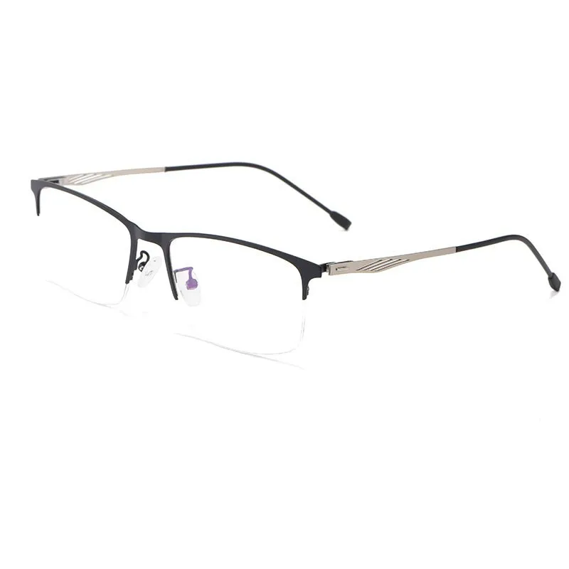Reven Jate Unisex Semi Rim Square Alloy Eyeglasses P8836