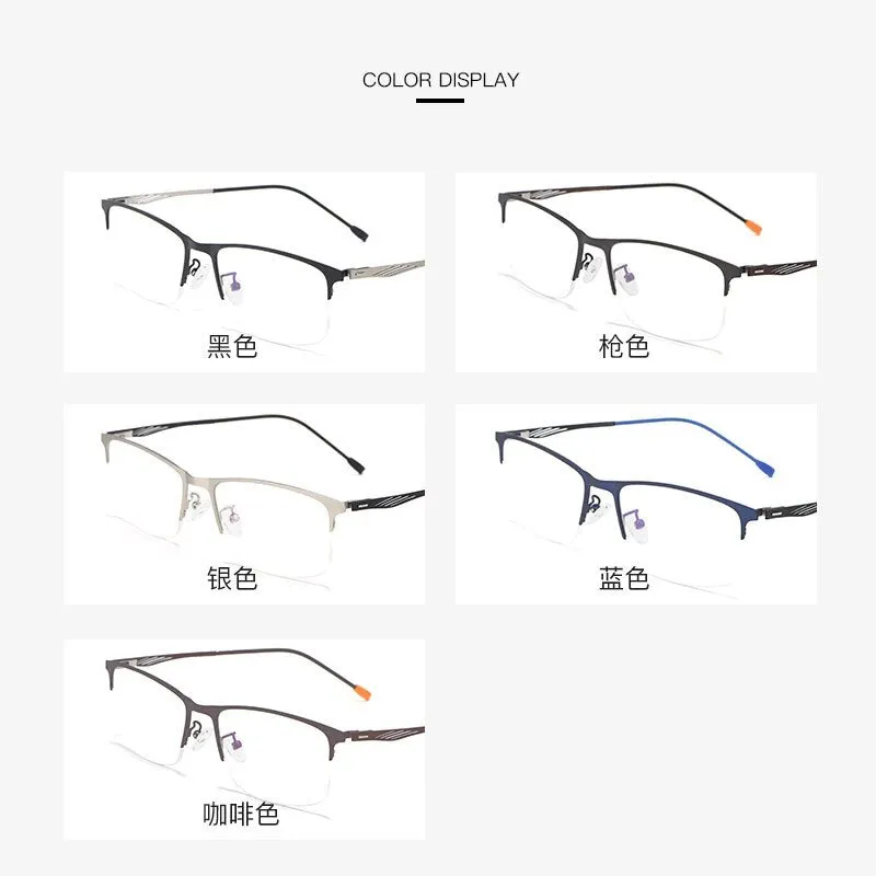Reven Jate Unisex Semi Rim Square Alloy Eyeglasses P8836