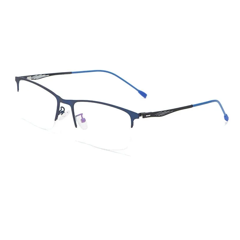 Reven Jate Unisex Semi Rim Square Alloy Eyeglasses P8836