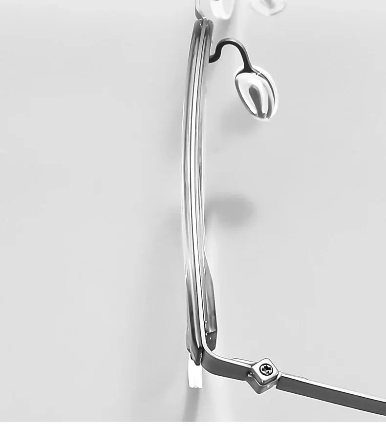 Reven Jate Unisex Semi Rim Square Titanium Eyeglasses 2609