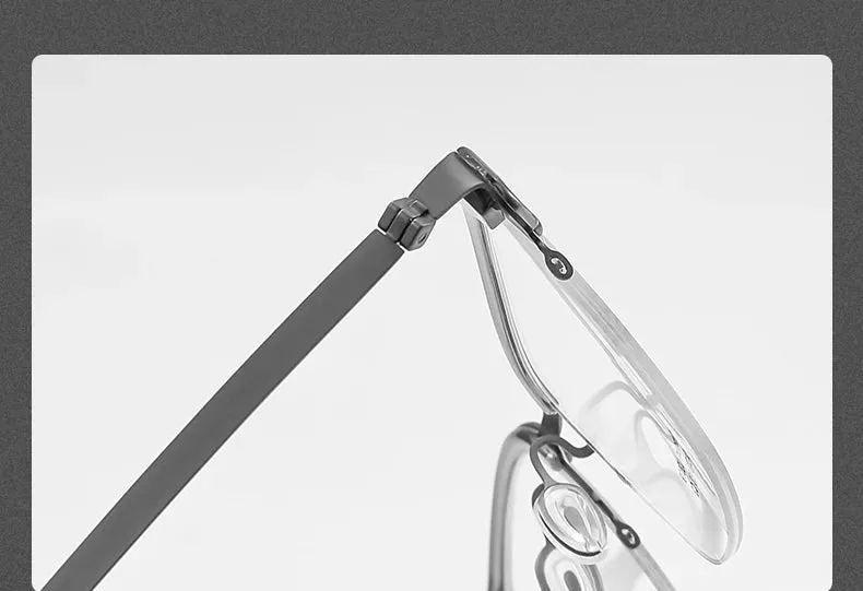 Reven Jate Unisex Semi Rim Square Titanium Eyeglasses 2609