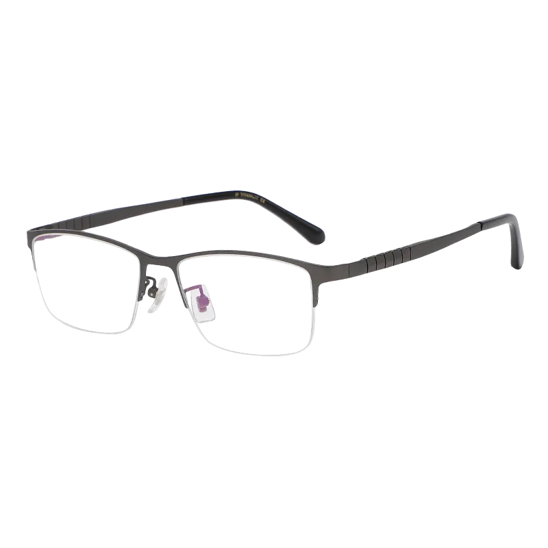 Reven Jate Unisex Semi Rim Square Titanium Frame Eyeglasses 71109