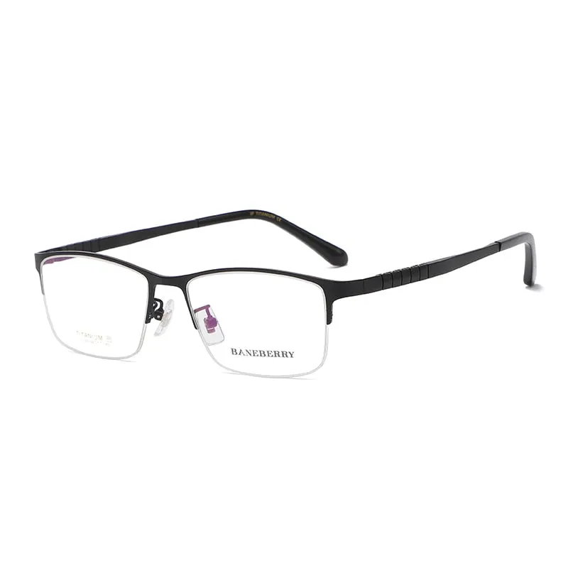 Reven Jate Unisex Semi Rim Square Titanium Frame Eyeglasses 71109