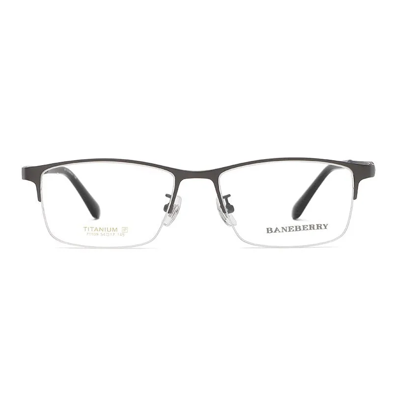 Reven Jate Unisex Semi Rim Square Titanium Frame Eyeglasses 71109