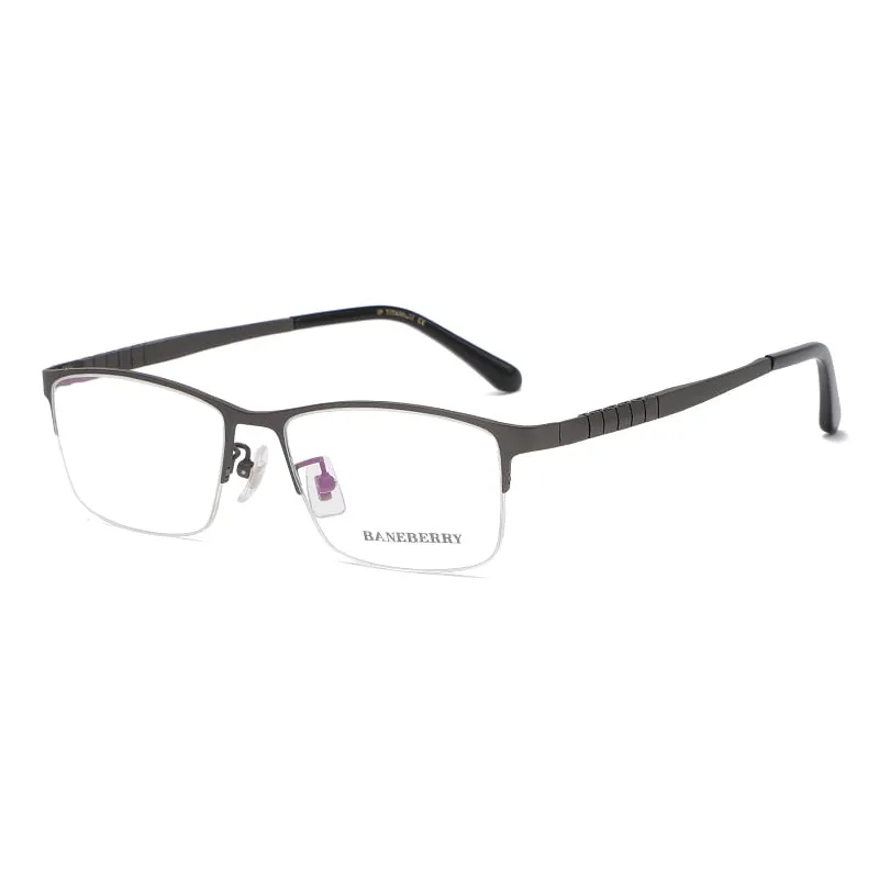 Reven Jate Unisex Semi Rim Square Titanium Frame Eyeglasses 71109