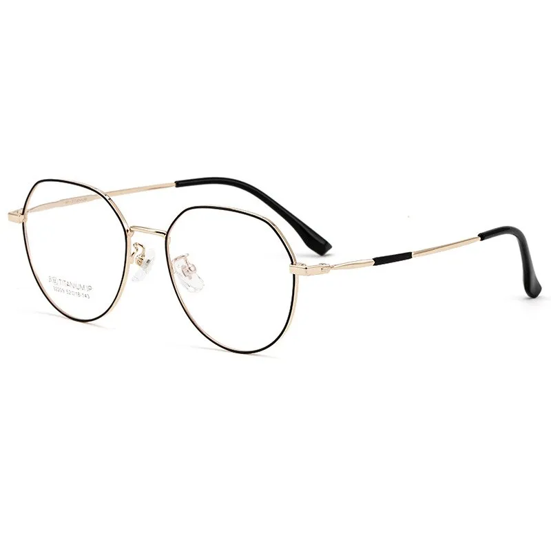 Reven Jate  Women's Full Rim Flat Top Round Titanium Eyeglasses 32209