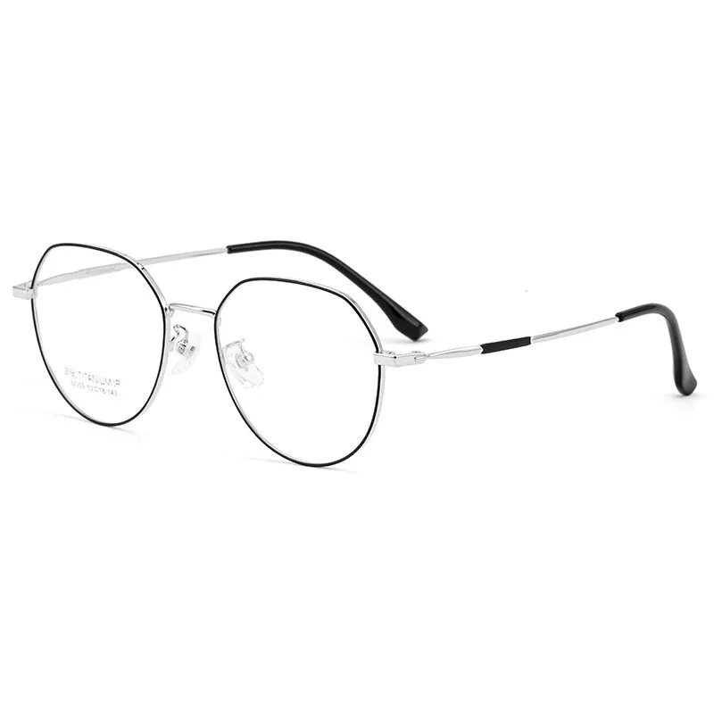 Reven Jate  Women's Full Rim Flat Top Round Titanium Eyeglasses 32209