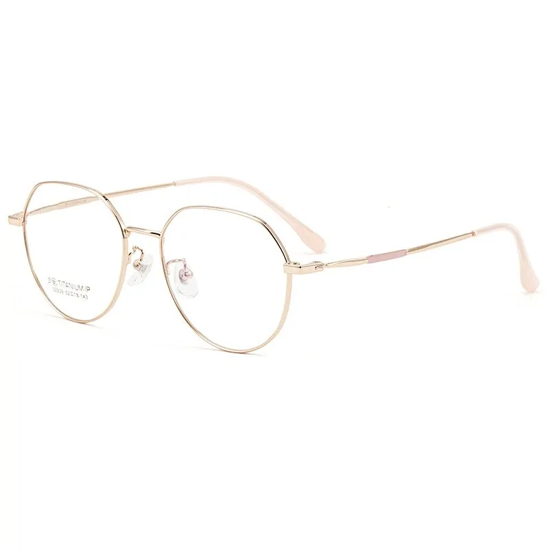 Reven Jate  Women's Full Rim Flat Top Round Titanium Eyeglasses 32209