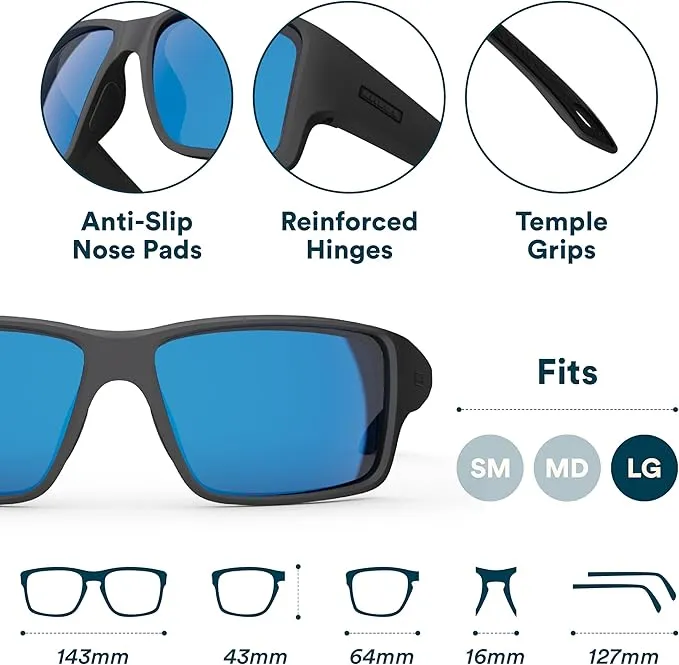 Rheos Biscayne XL Floating Boating & Fishing Polarized Anti-Glare Sunglasses