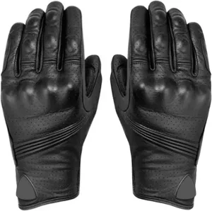 Riding Gloves, Breathable Black Full Leather Gloves Anti Slip Reinforce for Driving (XL)