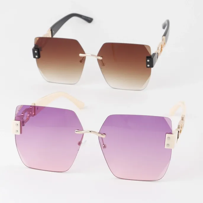 Rimless Box Chain Sunglasses