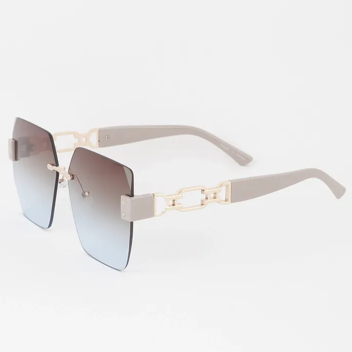Rimless Box Chain Sunglasses