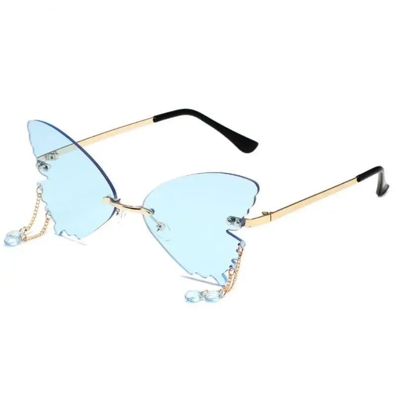 Rimless Butterfly Shape Sunglasses