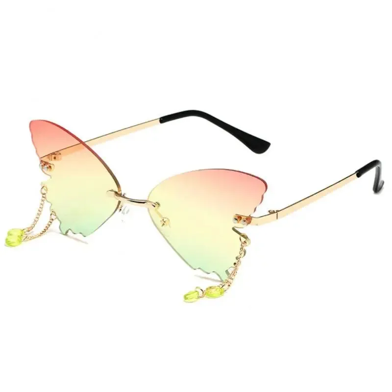 Rimless Butterfly Shape Sunglasses