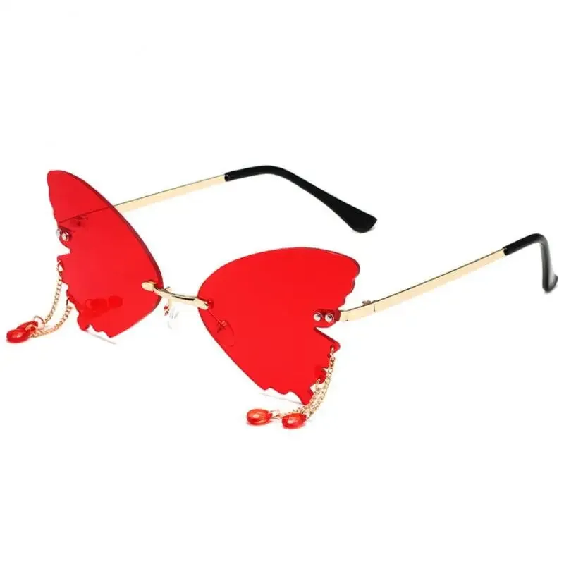 Rimless Butterfly Shape Sunglasses