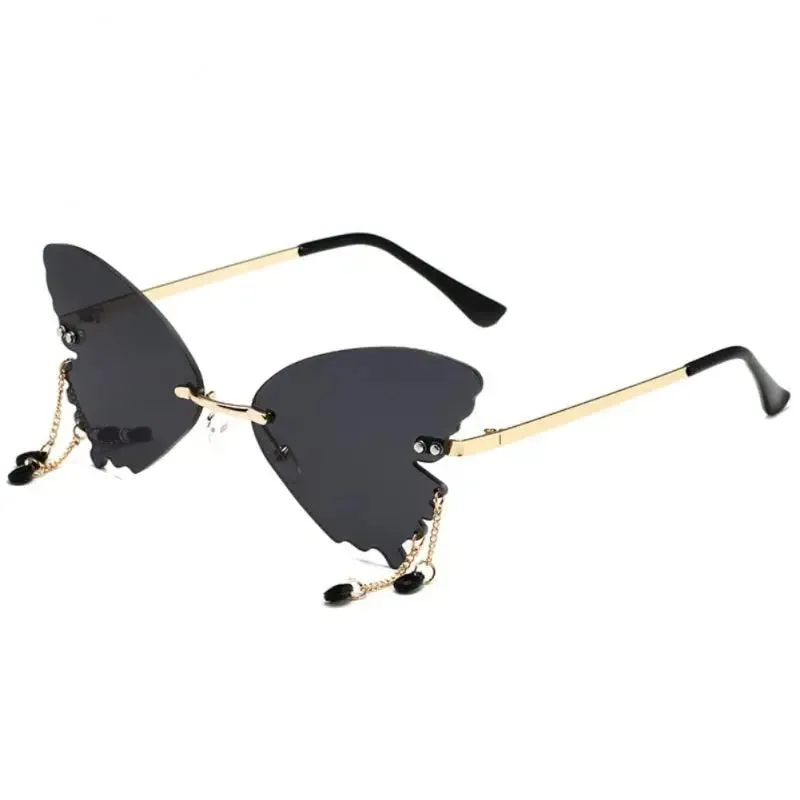 Rimless Butterfly Shape Sunglasses