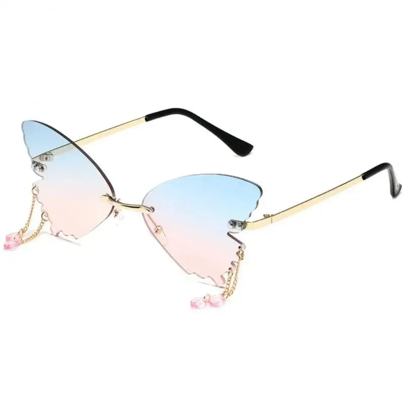 Rimless Butterfly Shape Sunglasses
