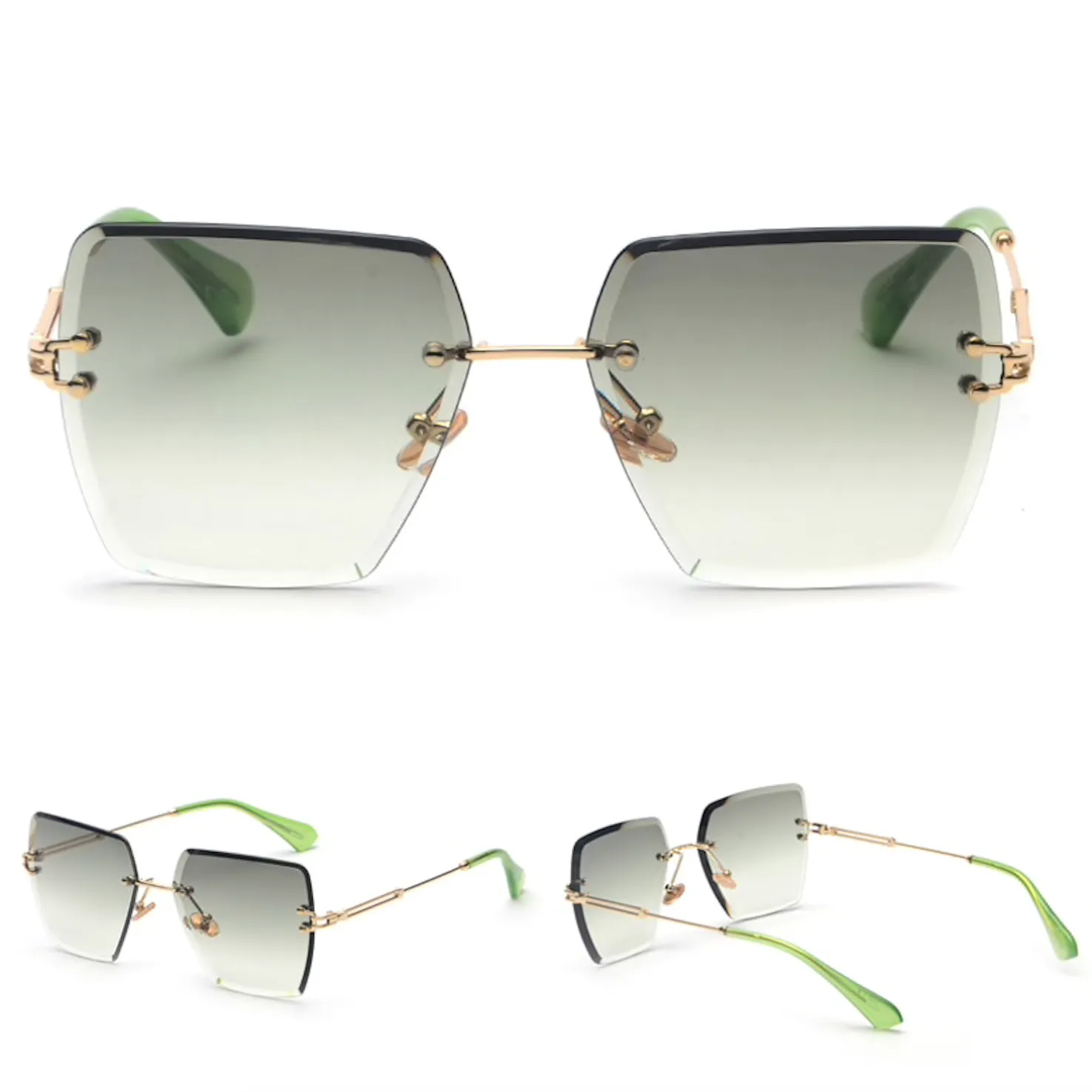 Rimless Hex Sunglasses
