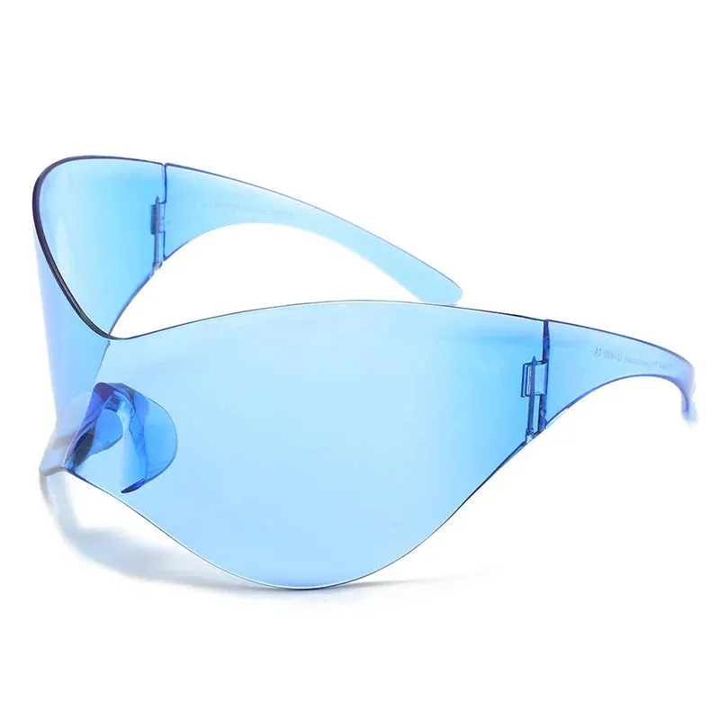 Rimless Shield Oversized Sunglasses