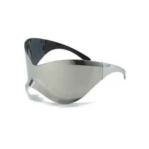 Rimless Shield Oversized Sunglasses