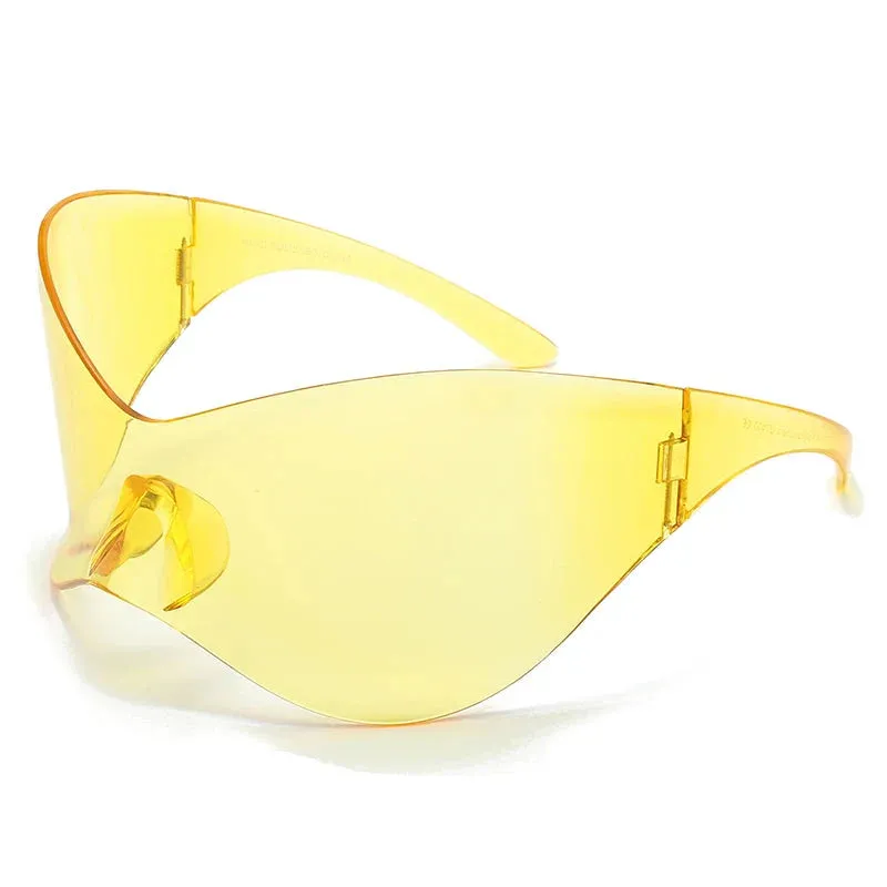 Rimless Shield Oversized Sunglasses