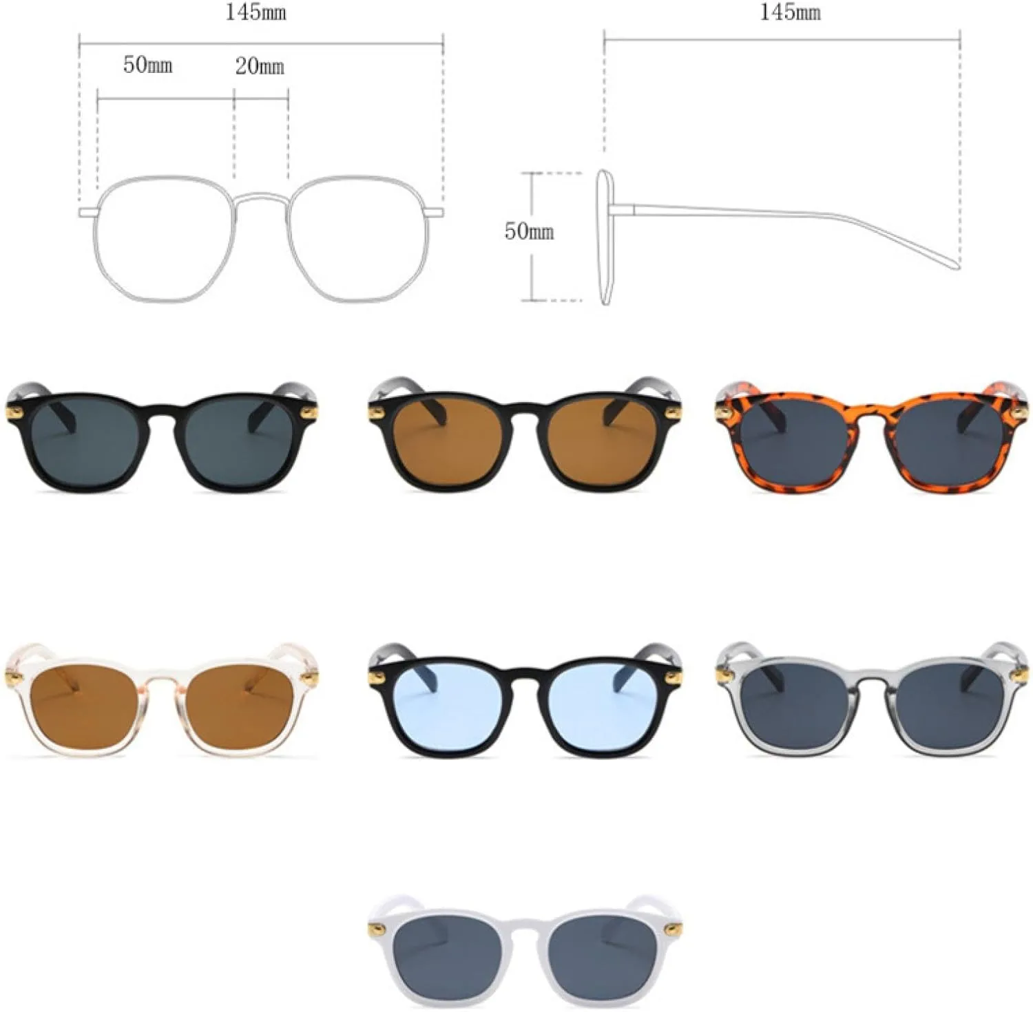 Rivet Sunglasses Men Outdoors Women Casual Retro Round