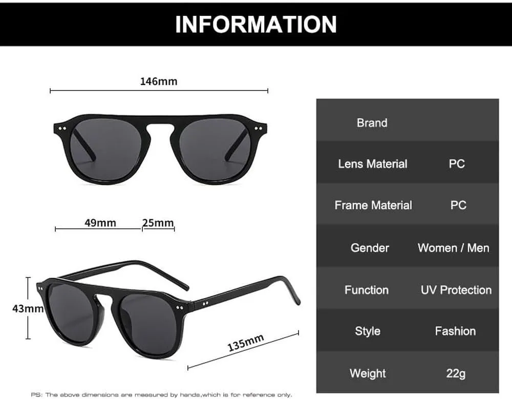 Rivets Retro Jelly Frame Round Sunglasses UV400
