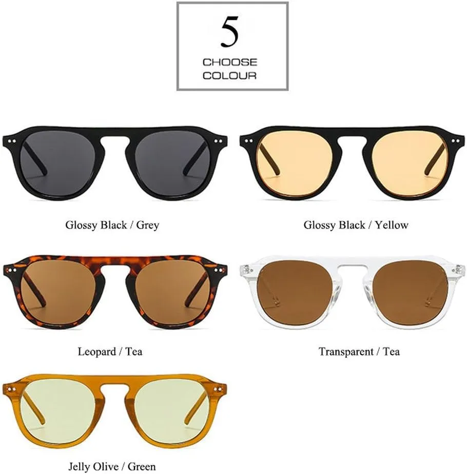 Rivets Retro Jelly Frame Round Sunglasses UV400