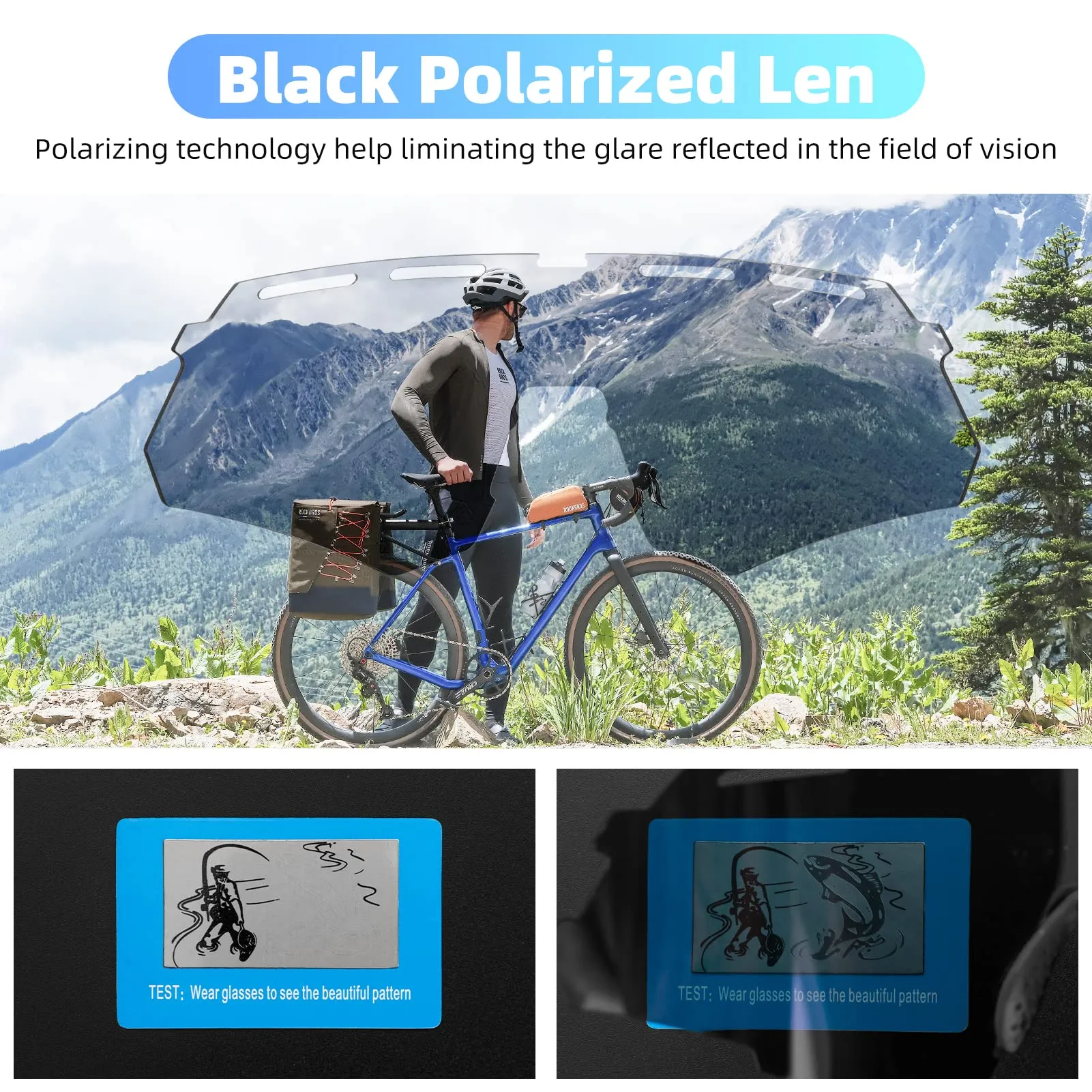 ROCKBROS Polarized Cycling Glasses with 4 Interchangeable Lenses