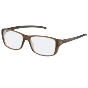 Rodenstock Men's Eyeglasses - Demo Lens Brown Frame Rectangular | R8011-C-57-16-155