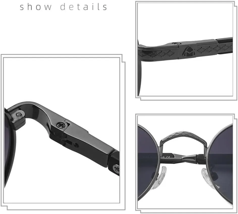 Round Alloy Polarized Sunglasses Women Sunglasses Men Drive Vintage Glasses UV400 Eyeglasses Shades