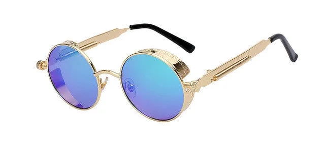 Round Metal  Retro Vintage Sunglasses UV400