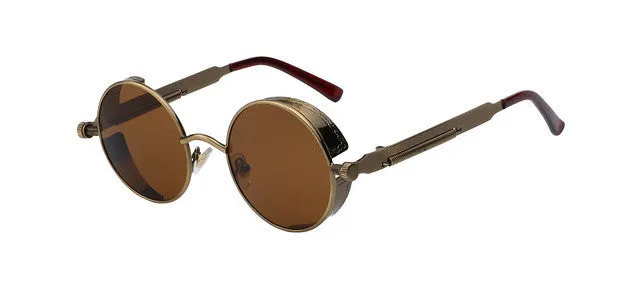 Round Metal  Retro Vintage Sunglasses UV400