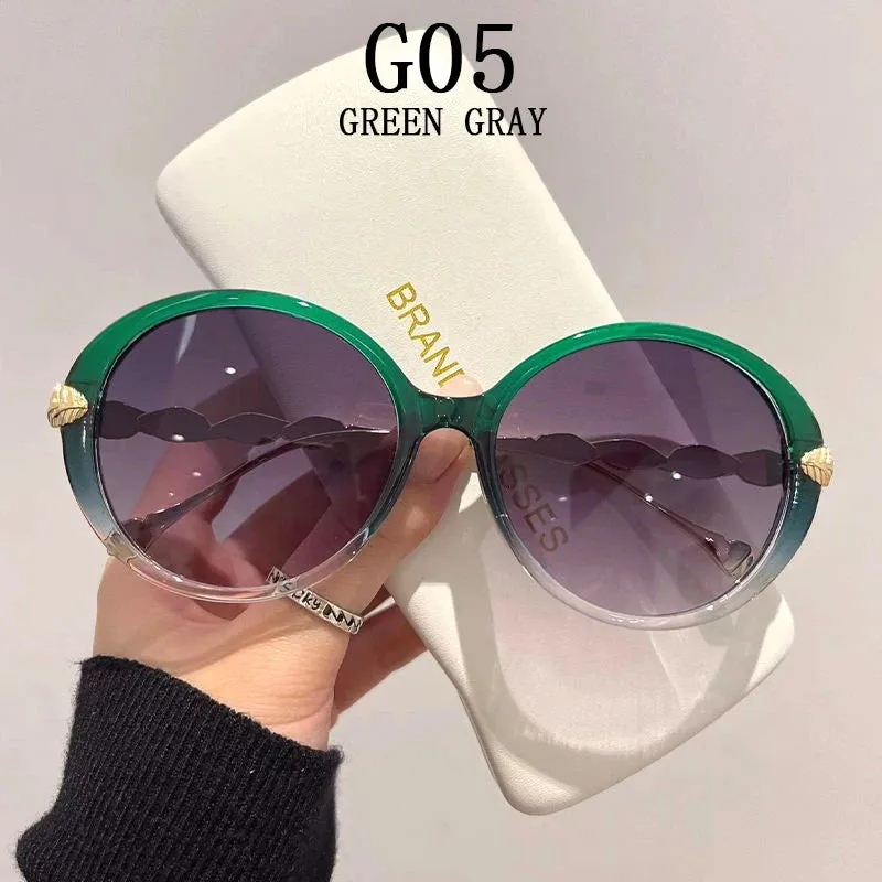 Round Sunglasses Women Oversized Luxury Retro Fashion Shades