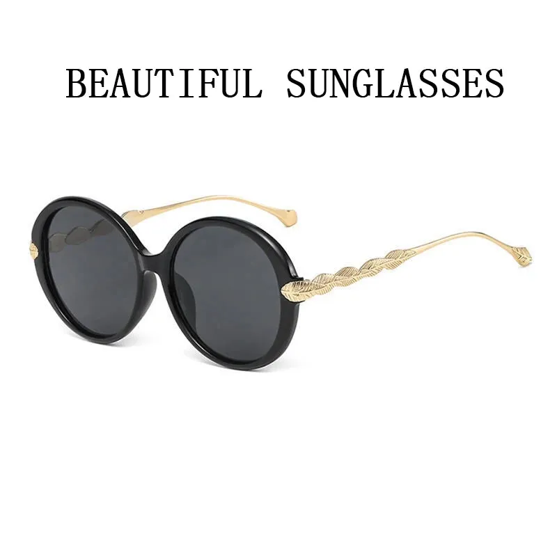 Round Sunglasses Women Oversized Luxury Retro Fashion Shades
