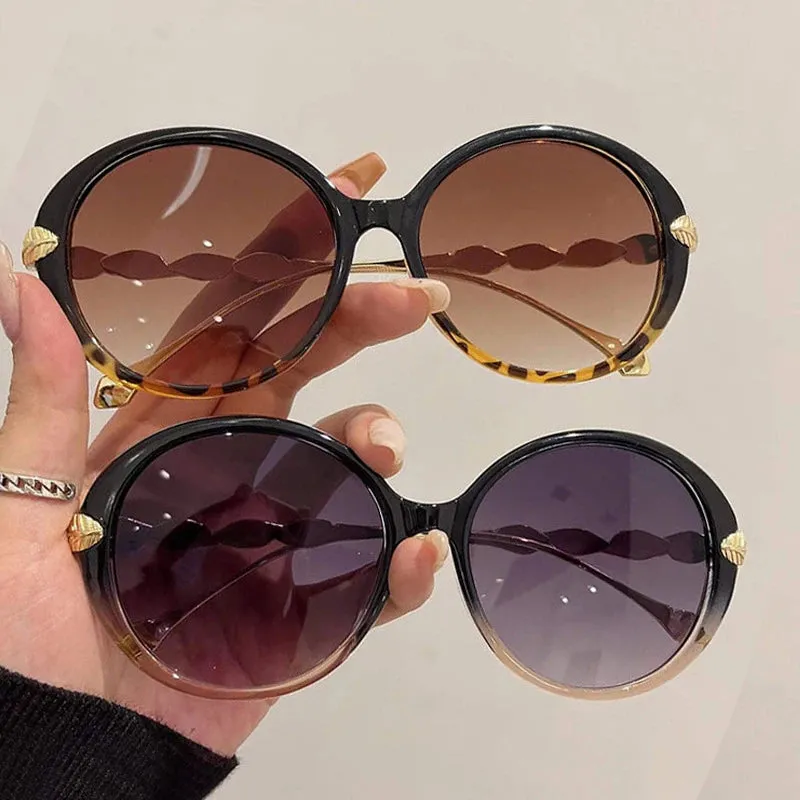 Round Sunglasses Women Oversized Luxury Retro Fashion Shades
