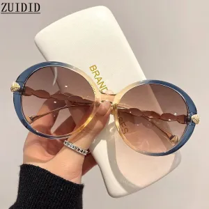 Round Sunglasses Women Oversized Luxury Retro Fashion Shades