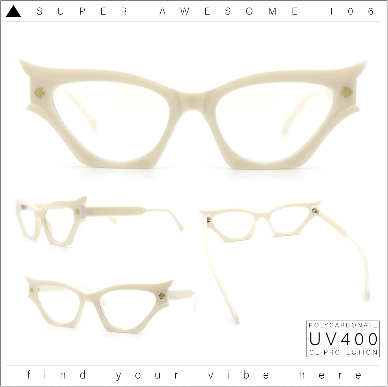 SA106 Vintage Golden Era Narrow Cat Eye Luxury Chic Plastic Sunglasses