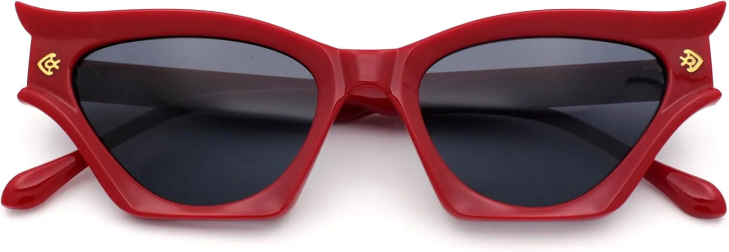 SA106 Vintage Golden Era Narrow Cat Eye Luxury Chic Plastic Sunglasses