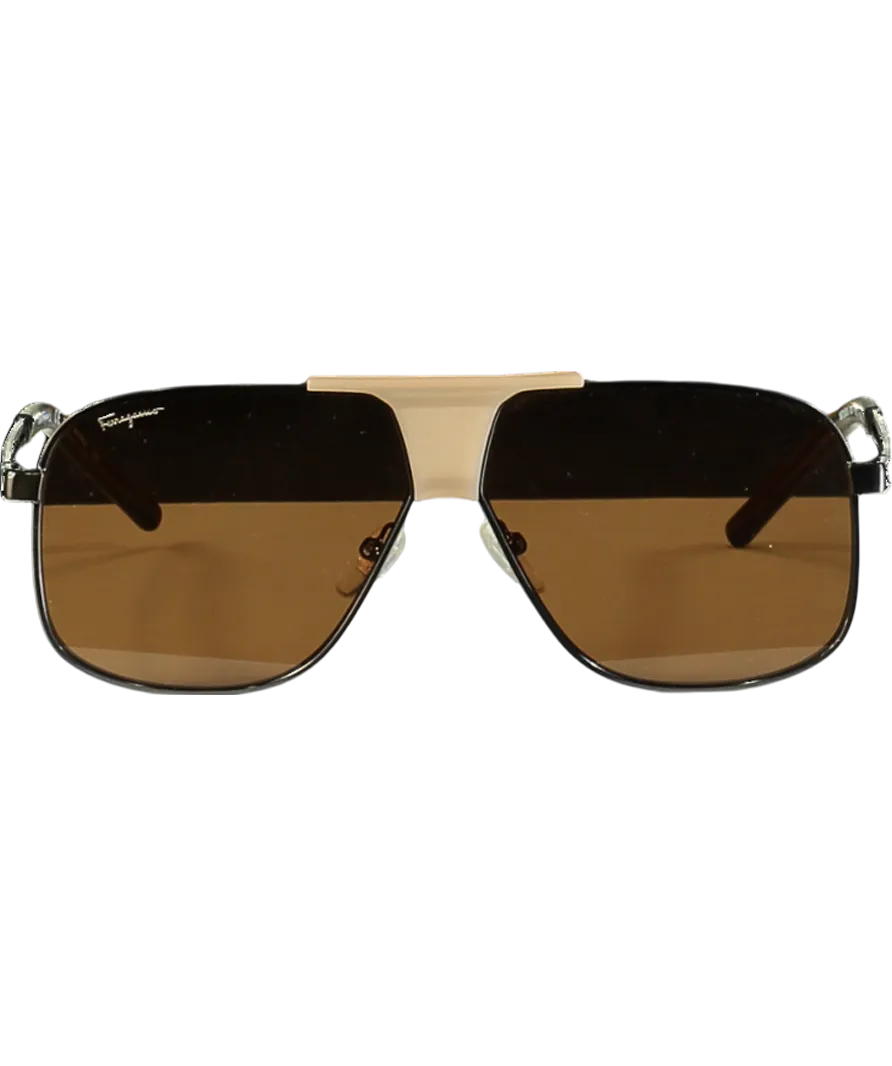Salvatore Ferragamo Brown Large Frame Sunglasses One Size