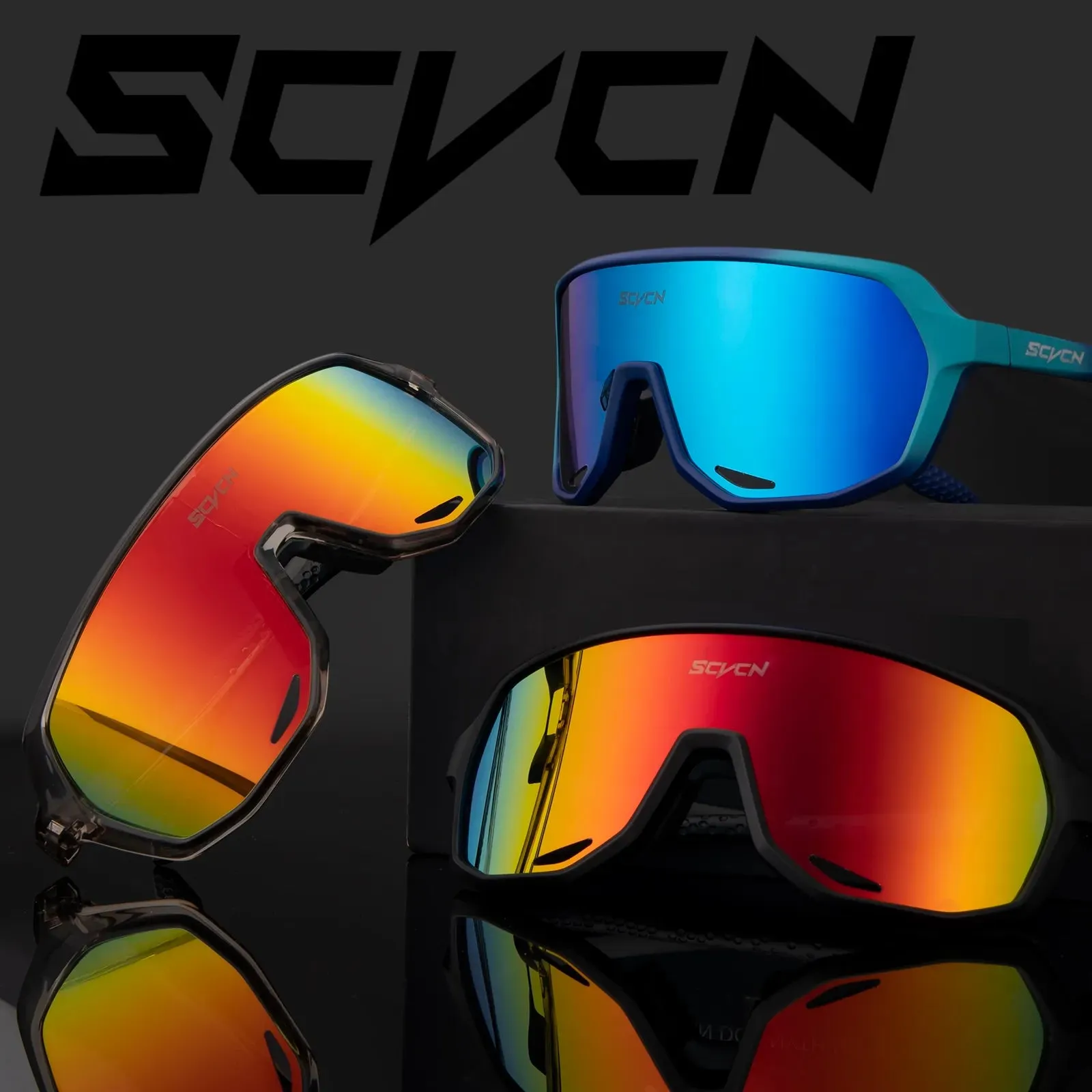 SCVCN Cycling Glasses Photochromic Sunglasses for Men MTB Bike Road Bicycle Eyewear Cycle Goggles Sports UV400 Hunting Driving