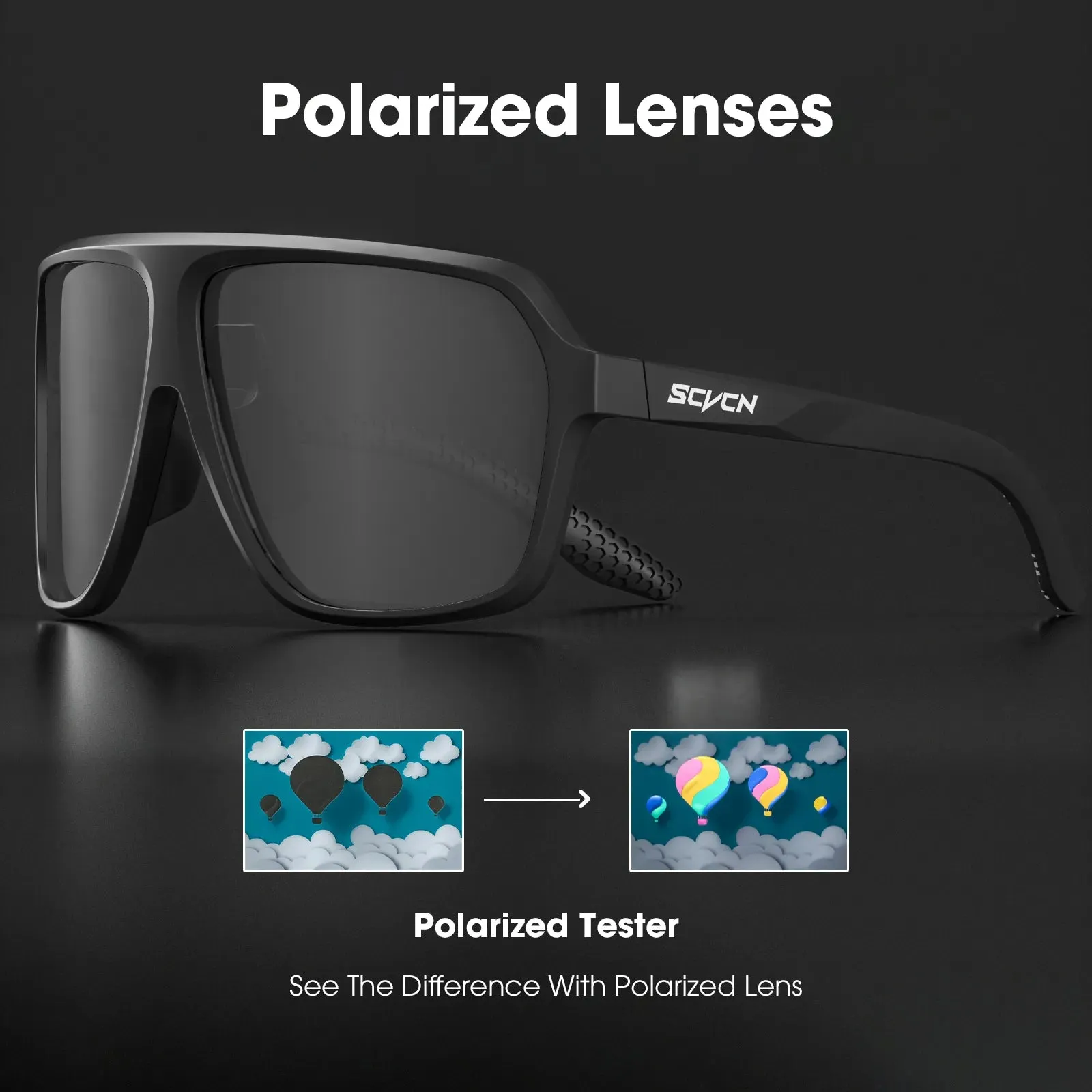 SCVCN Men's Polarized Cycling Sunglasses Cycling Glasses Women Road MTB Bike Glasses UV400 Outdoor Sports Bicycle Eyewear