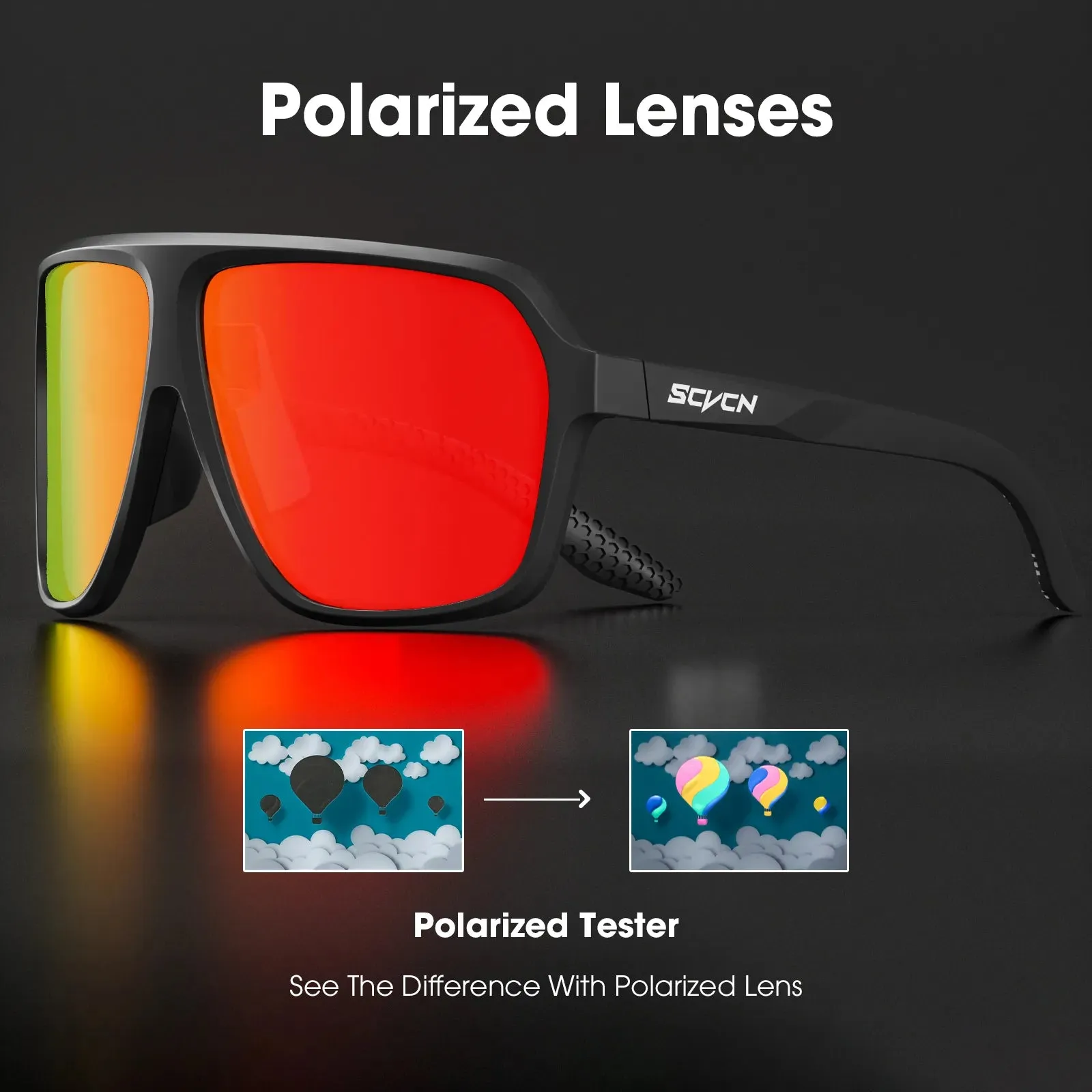 SCVCN Men's Polarized Cycling Sunglasses Cycling Glasses Women Road MTB Bike Glasses UV400 Outdoor Sports Bicycle Eyewear