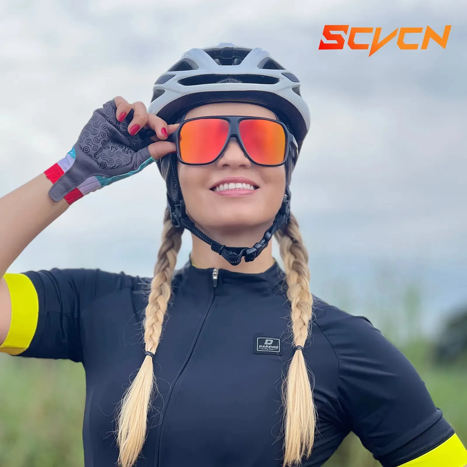 SCVCN Men's Polarized Cycling Sunglasses Cycling Glasses Women Road MTB Bike Glasses UV400 Outdoor Sports Bicycle Eyewear