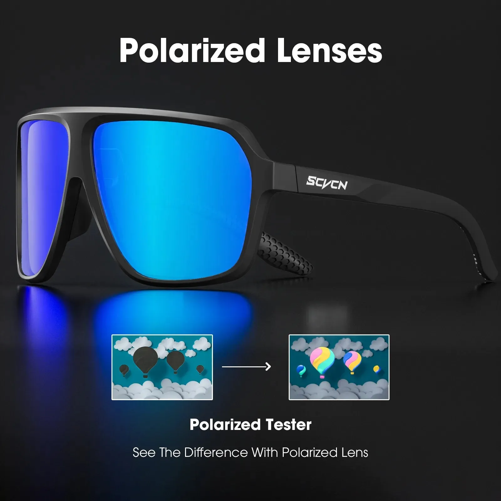 SCVCN Men's Polarized Cycling Sunglasses Cycling Glasses Women Road MTB Bike Glasses UV400 Outdoor Sports Bicycle Eyewear