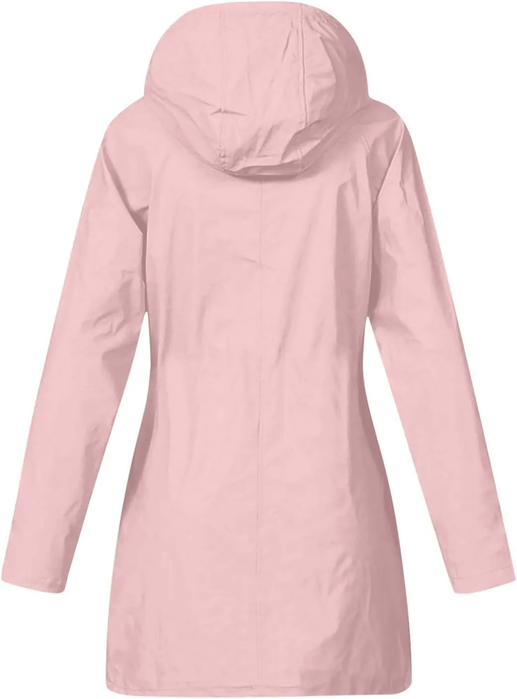 sdbrld Rain Jacket Women Fall Lightweight Waterproof Raincoat Womens Hooded Outdoor Trench Coats Solid Casual Windbreaker