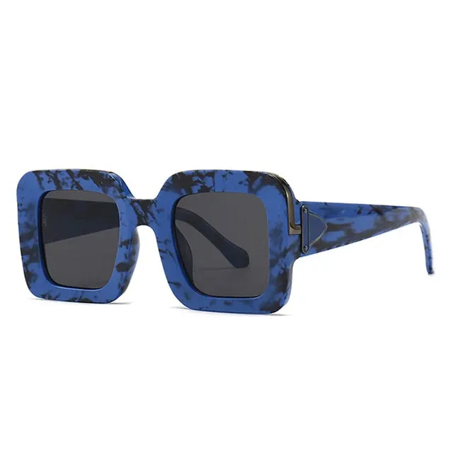 SHAUNA Retro Square Luxury Sunglasses