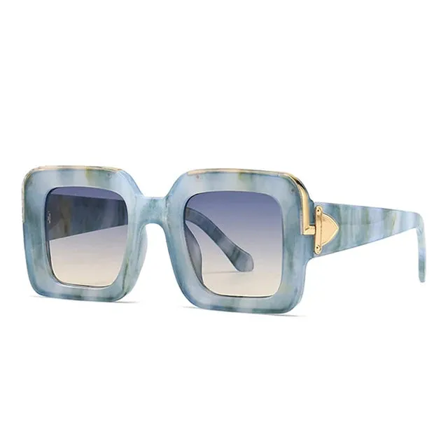 SHAUNA Retro Square Luxury Sunglasses