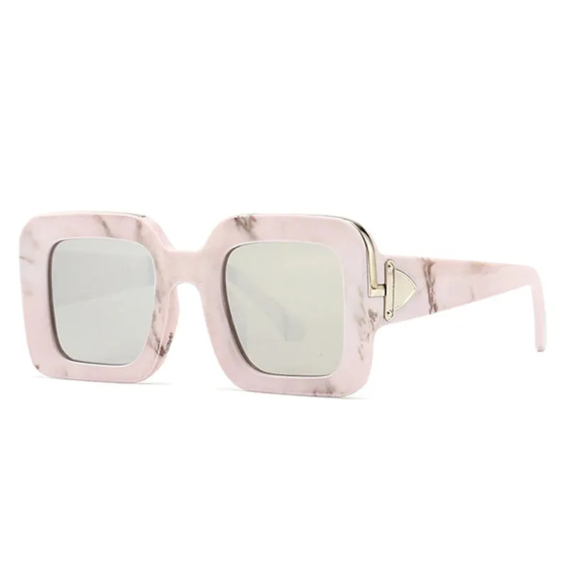 SHAUNA Retro Square Luxury Sunglasses