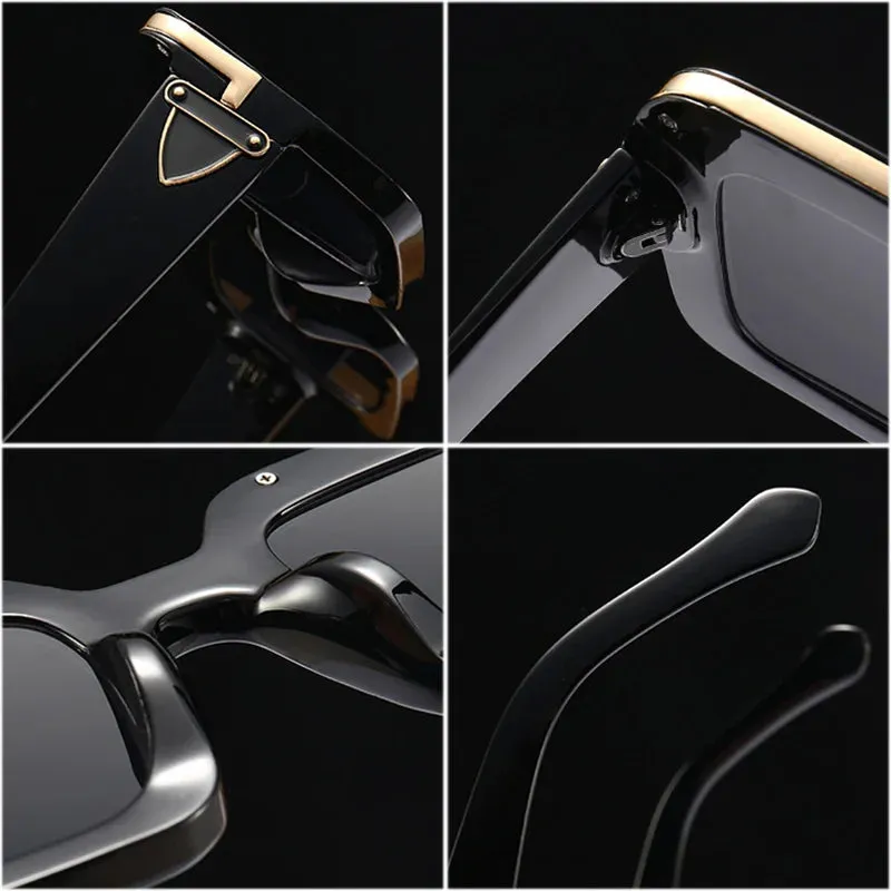 SHAUNA Retro Square Luxury Sunglasses